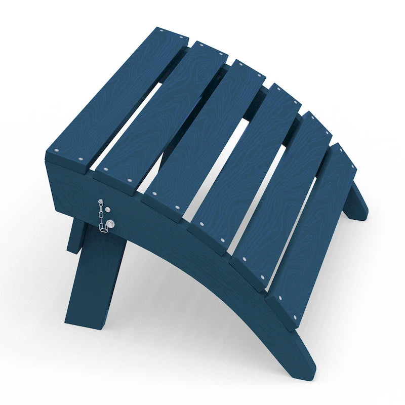 HDPE Folding Adirondack Ottoman, No-Assembly Outdoor Footrest,Fade Resistant Patio Footstool for Adirondack chair