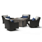 Deco 5 Piece Sunbrella Outdoor Patio Motion Fire Chat Set