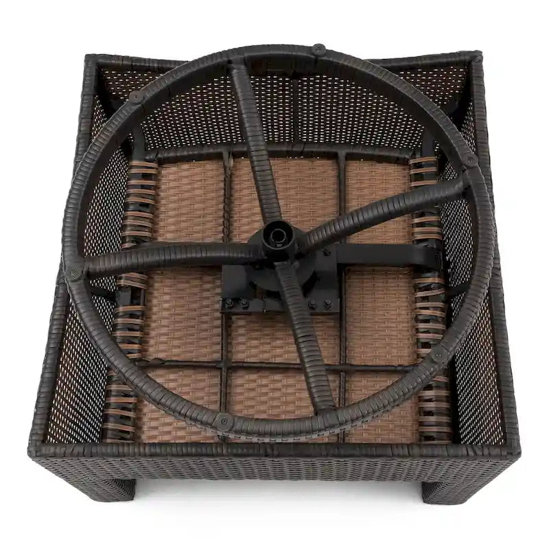Deco 5 Piece Sunbrella Outdoor Patio Motion Fire Chat Set