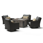 Deco 5 Piece Sunbrella Outdoor Patio Motion Fire Chat Set