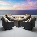 Deco 5 Piece Sunbrella Outdoor Patio Motion Fire Chat Set