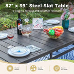 MAISON ARTS 9 Piece Patio Dining Set with 8 Stackable Textilene Chairs and 1 Metal Table