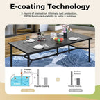 MAISON ARTS 9 Piece Patio Dining Set with 8 Stackable Textilene Chairs and 1 Metal Table