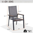 MAISON ARTS 9 Piece Patio Dining Set with 8 Stackable Textilene Chairs and 1 Metal Table
