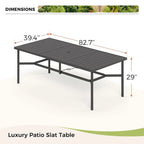 MAISON ARTS 9 Piece Patio Dining Set with 8 Stackable Textilene Chairs and 1 Metal Table