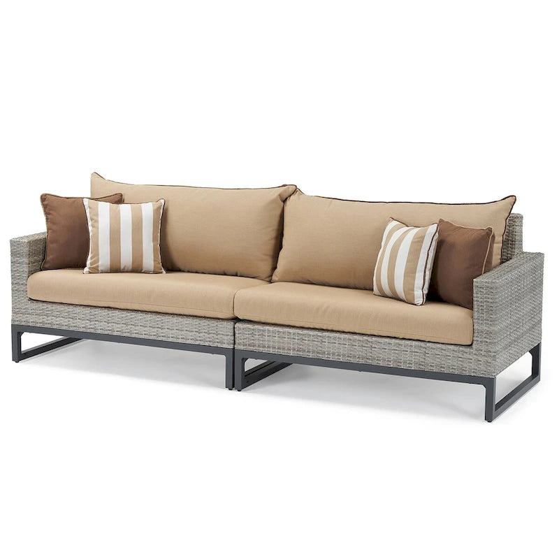 Milo Gray 8 Piece Sunbrella Outdoor Patio Motion Seating Set