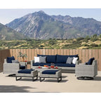 Milo Gray 8 Piece Sunbrella Outdoor Patio Motion Seating Set