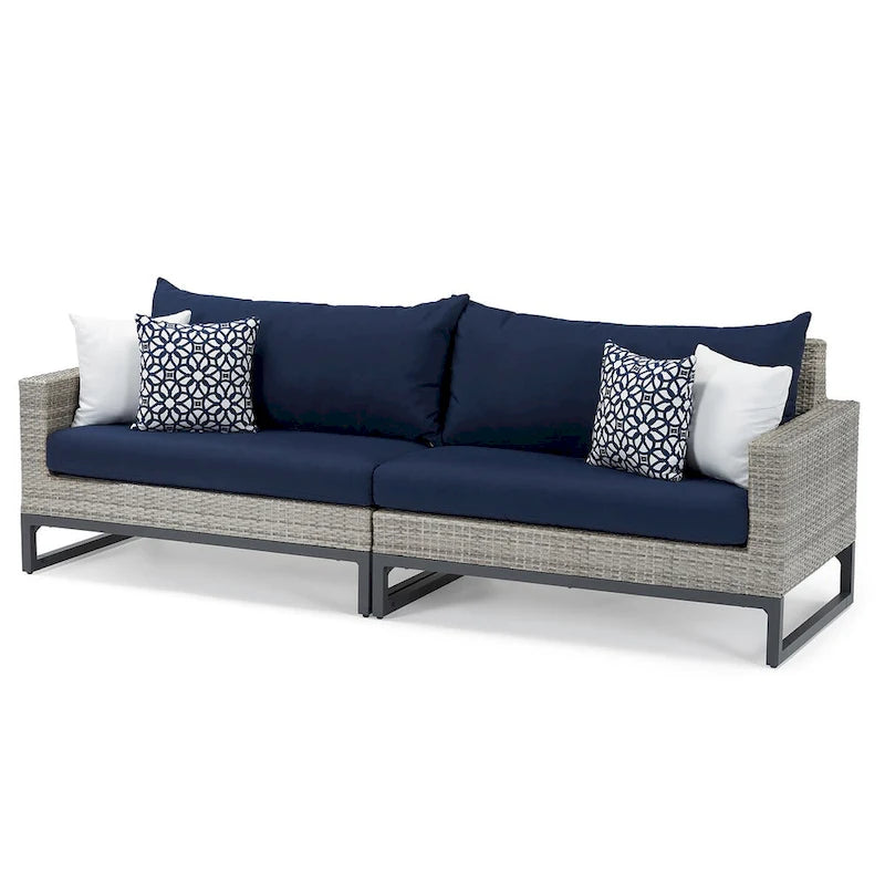 Milo Gray 8 Piece Sunbrella Outdoor Patio Motion Seating Set