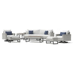Milo Gray 8 Piece Sunbrella Outdoor Patio Motion Seating Set
