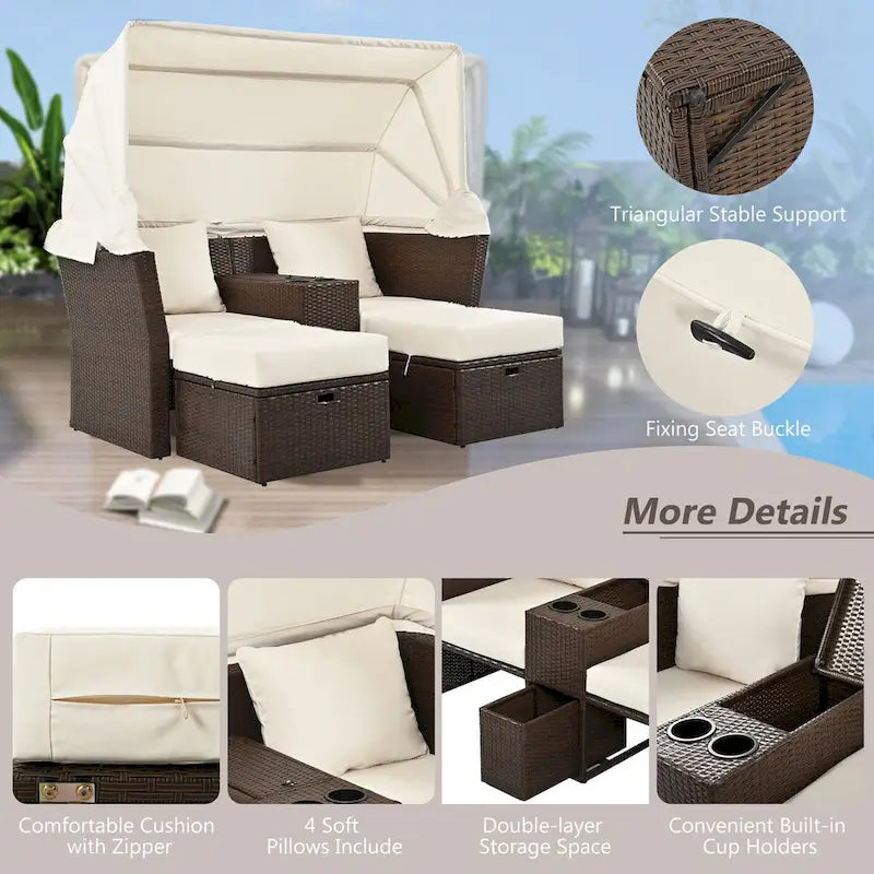 2-Seater Outdoor Patio Daybed