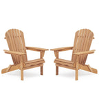 Set of 2 Wooden Outdoor Folding Adirondack Chair