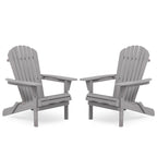 Set of 2 Wooden Outdoor Folding Adirondack Chair