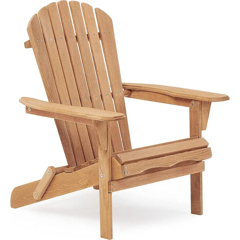 Set of 2 Wooden Outdoor Folding Adirondack Chair