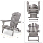Set of 2 Wooden Outdoor Folding Adirondack Chair