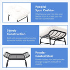 Metal Frame Chair and Footrest Set with Detachable Cushions  Outdoor Comfort and Durability