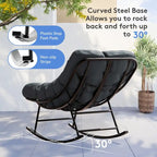 Metal Frame Chair and Footrest Set with Detachable Cushions  Outdoor Comfort and Durability