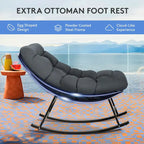 Metal Frame Chair and Footrest Set with Detachable Cushions  Outdoor Comfort and Durability