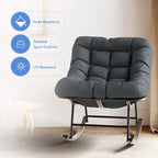 Metal Frame Chair and Footrest Set with Detachable Cushions  Outdoor Comfort and Durability