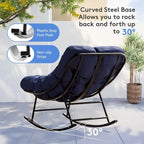 Metal Frame Chair and Footrest Set with Detachable Cushions  Outdoor Comfort and Durability