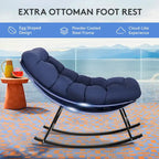 Metal Frame Chair and Footrest Set with Detachable Cushions  Outdoor Comfort and Durability