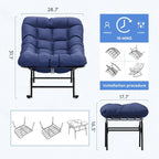 Metal Frame Chair and Footrest Set with Detachable Cushions  Outdoor Comfort and Durability