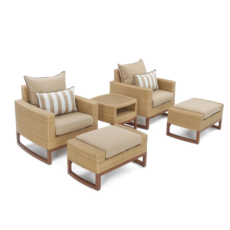 Mili 8 Piece Sunbrella Outdoor Patio Sofa and Club Chair Set