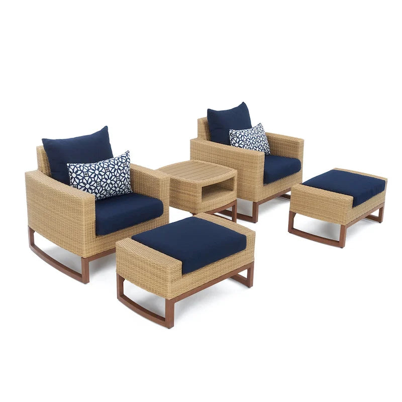 Mili 8 Piece Sunbrella Outdoor Patio Sofa and Club Chair Set