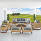 Mili 8 Piece Sunbrella Outdoor Patio Sofa and Club Chair Set