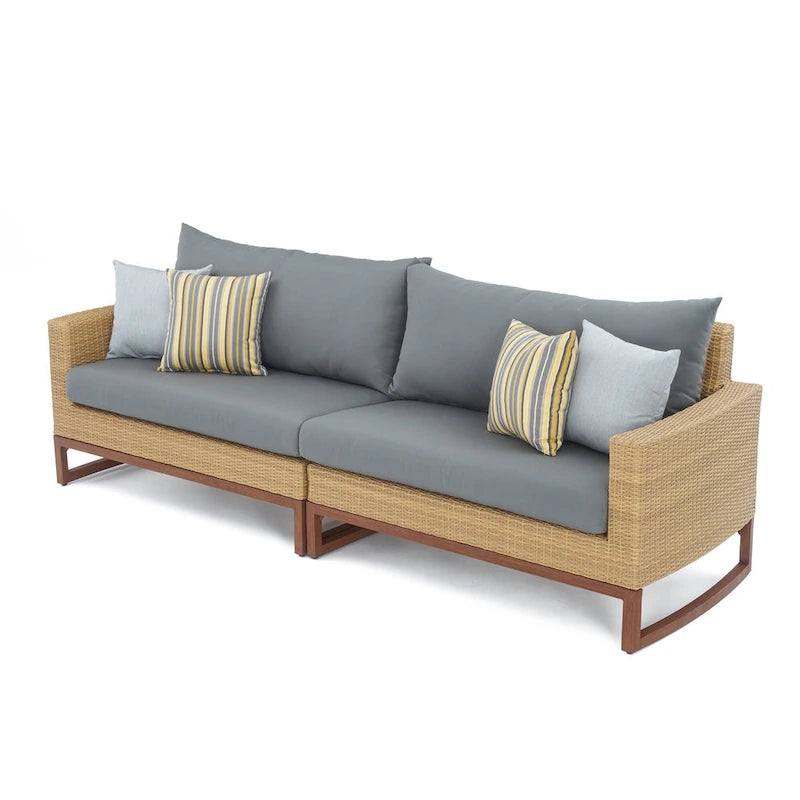 Mili 8 Piece Sunbrella Outdoor Patio Sofa and Club Chair Set