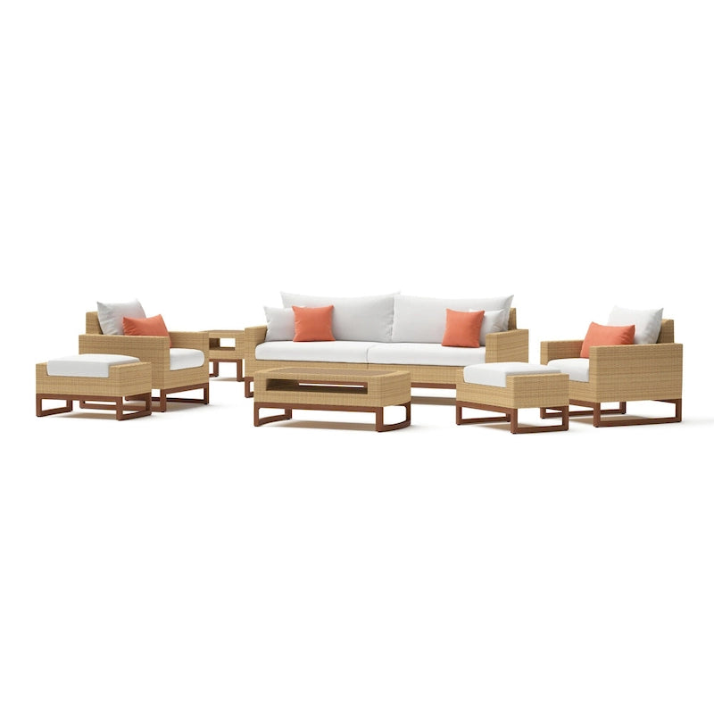 Mili 8 Piece Sunbrella Outdoor Patio Sofa and Club Chair Set