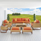 Mili 8 Piece Sunbrella Outdoor Patio Sofa and Club Chair Set