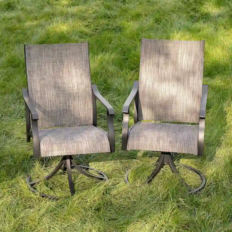 Nuu Garden Patio 2-Piece Textilene Swivel Chairs