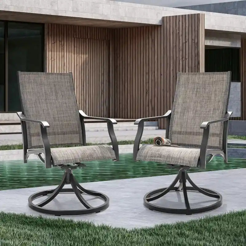 Nuu Garden Patio 2-Piece Textilene Swivel Chairs