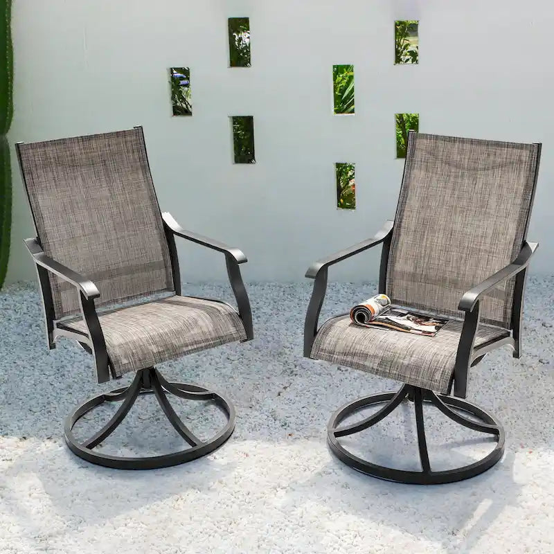 Nuu Garden Patio 2-Piece Textilene Swivel Chairs