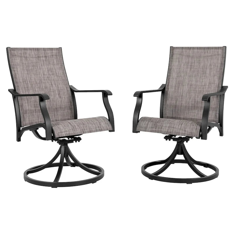 Nuu Garden Patio 2-Piece Textilene Swivel Chairs