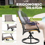 Nuu Garden Patio 2-Piece Textilene Swivel Chairs