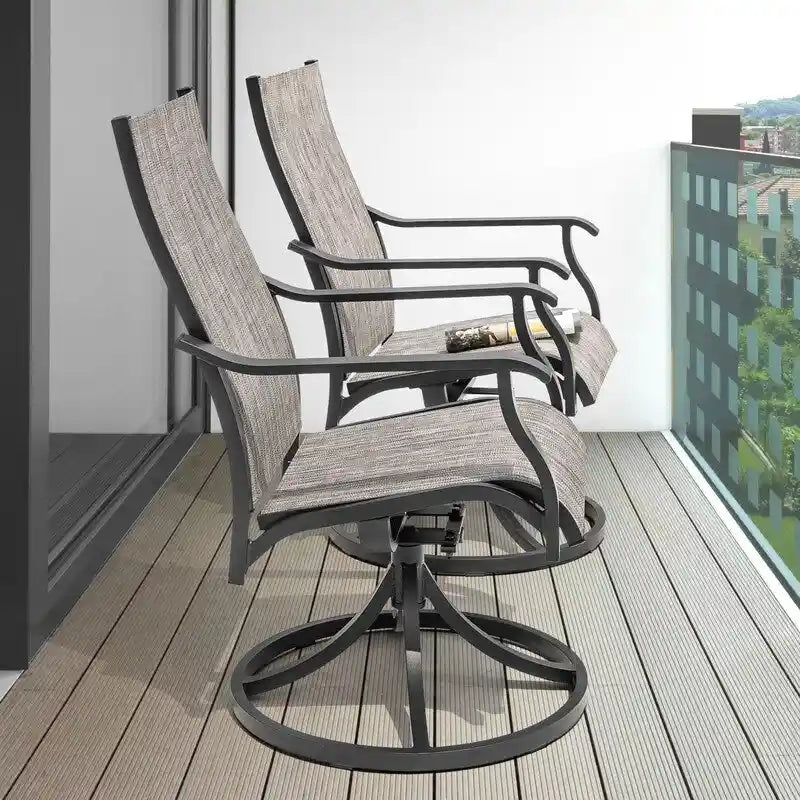 Nuu Garden Patio 2-Piece Textilene Swivel Chairs