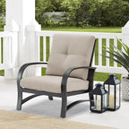 Outdoor Club Chair, Patio Aluminum Single Chair with Sunbrella Fabric Cushion