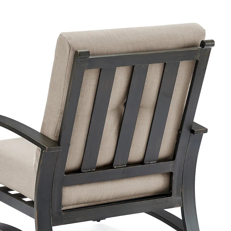 Outdoor Club Chair, Patio Aluminum Single Chair with Sunbrella Fabric Cushion