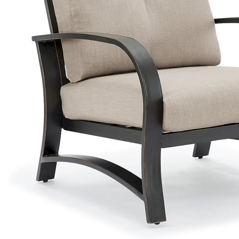 Outdoor Club Chair, Patio Aluminum Single Chair with Sunbrella Fabric Cushion