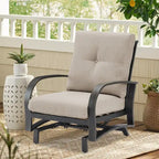 Outdoor Club Chair, Patio Aluminum Single Chair with Sunbrella Fabric Cushion