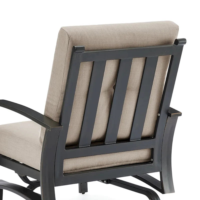 Outdoor Club Chair, Patio Aluminum Single Chair with Sunbrella Fabric Cushion