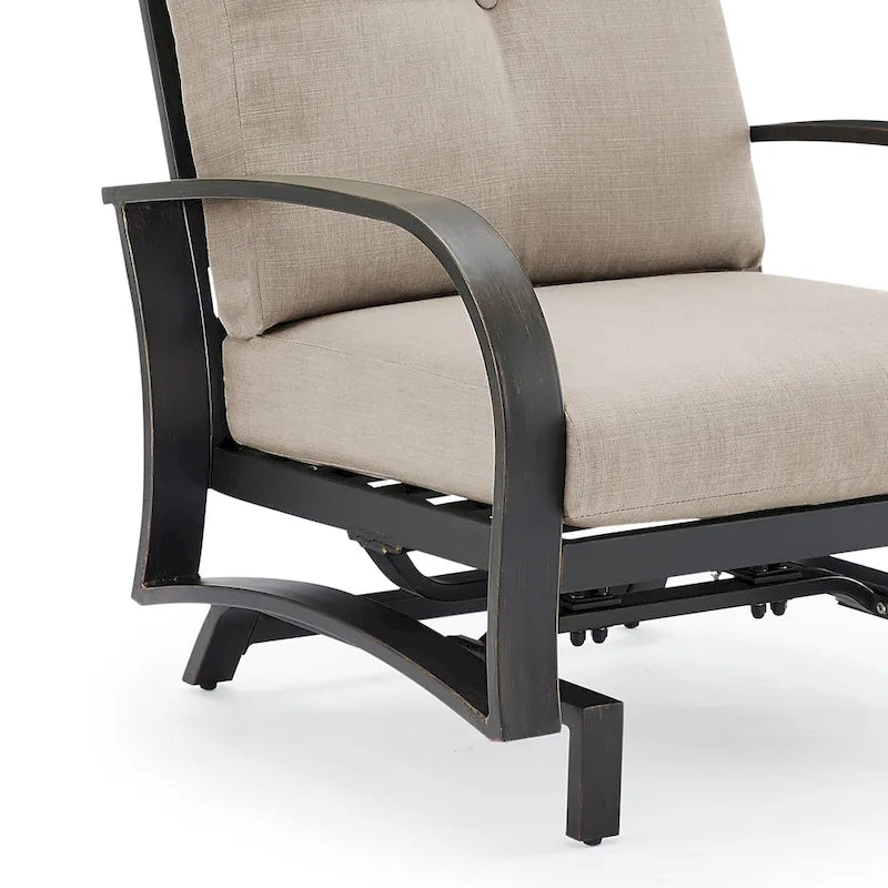 Outdoor Club Chair, Patio Aluminum Single Chair with Sunbrella Fabric Cushion