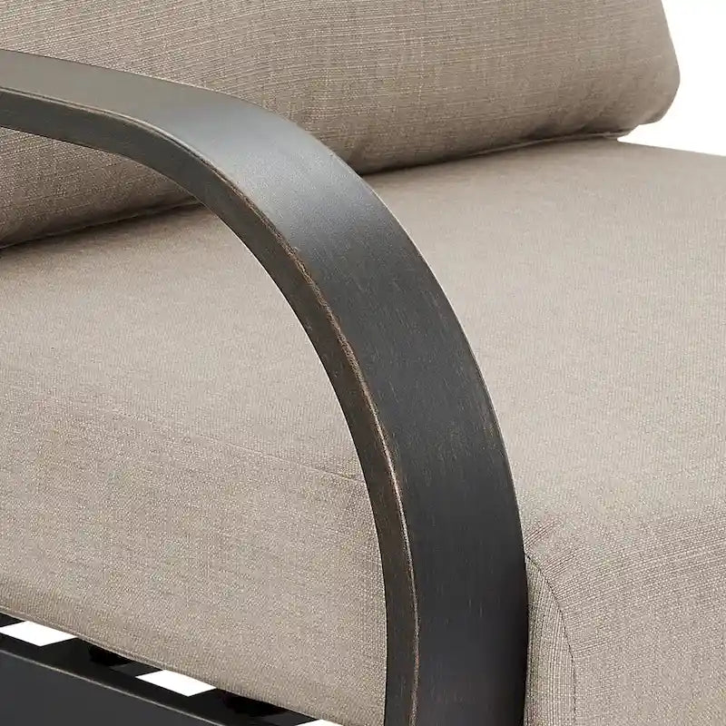 Outdoor Club Chair, Patio Aluminum Single Chair with Sunbrella Fabric Cushion