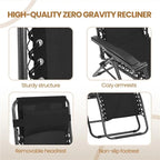 Yaheetech 3pcs 26in Outdoor Zero Gravity Chairs with Table, Camping Chairs with Side Table - N/A