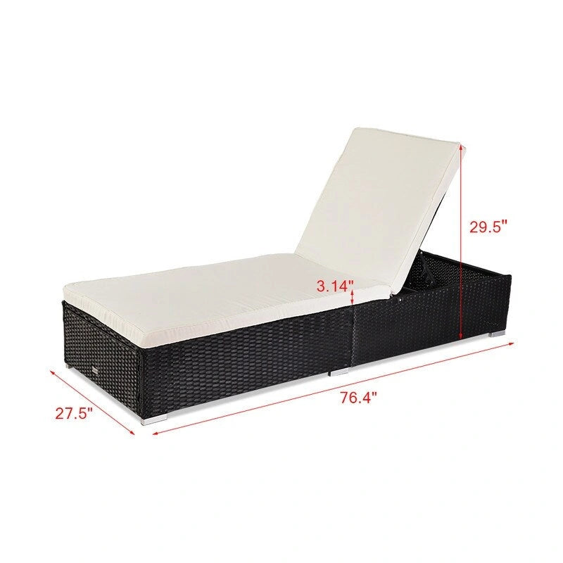 Patio Leisure Rattan Furniture Pool Bed / Chaise (Single Sheet)