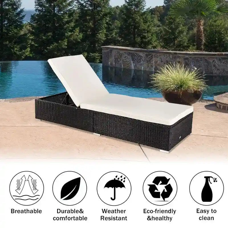 Patio Leisure Rattan Furniture Pool Bed / Chaise (Single Sheet)