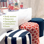 Majestic Home Goods Links Indoor/ Outdoor Ottoman Pouf