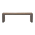 Alania 60-inch Concrete and Teak Indoor-Outdoor Bench - N/A