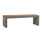Alania 60-inch Concrete and Teak Indoor-Outdoor Bench - N/A